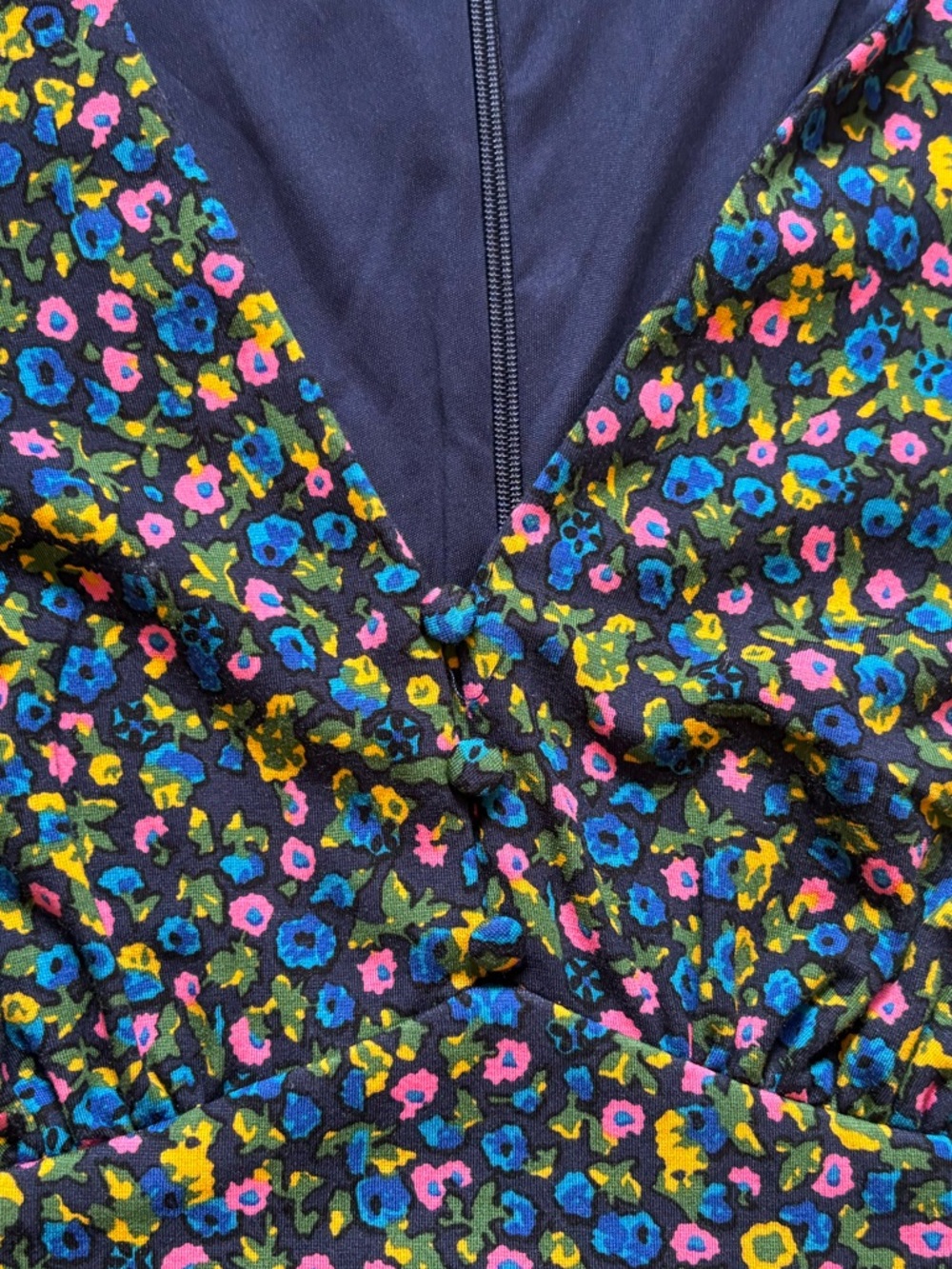 Boden Floral V-Neck Long Sleeve Dress With Pockets Size 8L - Picture 4 of 7